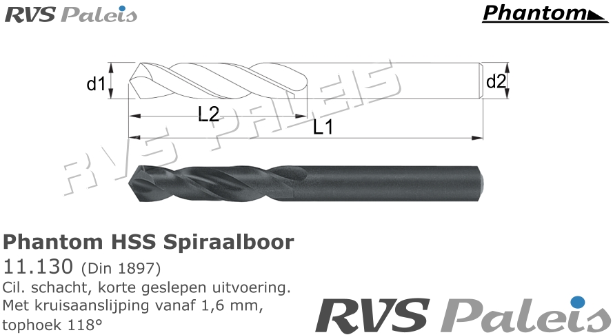 RVS  Kort 16mm