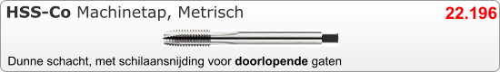 RVS  Draadsnijden Machinetap (hssco)