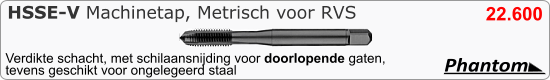 RVS  Draadsnijden Machinetap Pm