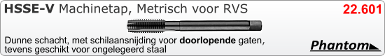 RVS  Draadsnijden Machinetap Pm