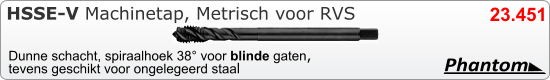 RVS  Draadsnijden Machinetap (hssev)