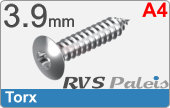 RVS Plaatschroef Din 7983 Tx Din 7983tx  A4  3,9