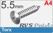 RVS Plaatschroef Din 7983 Tx Din 7983tx  A4  5,5