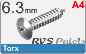 RVS Plaatschroef Din 7983 Tx Din 7983tx  A4  6,3