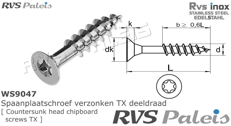 RVS Schroef Ws 9047 - A2 - 8