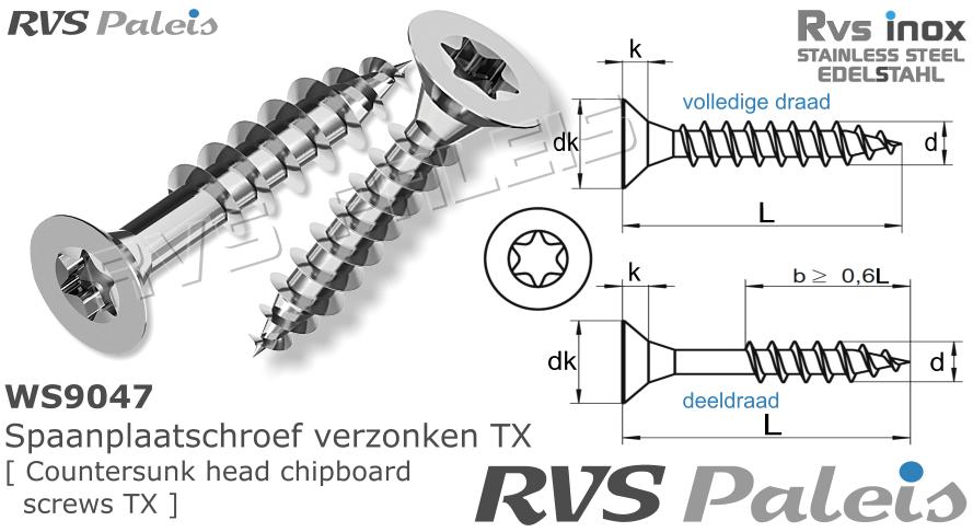 RVS Schroef Ws 9047 - A2 - 3
