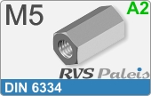 RVS  Zeskant Moeren Din 6334 M5