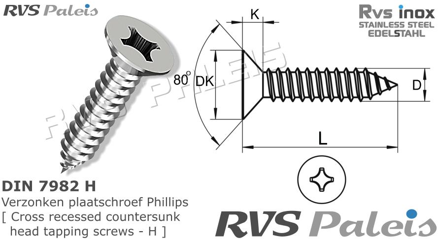 RVS Plaatschroef 