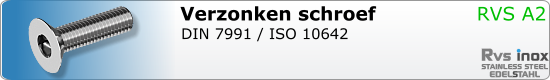 RVS Schroef Binnenzeskant Din 7991 A2