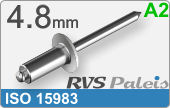 RVS  Blindklinknagel Iso 15983  A2  4,8