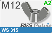 RVS  Vleugelmoeren Ws 315 - A2 M12