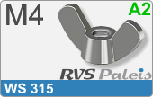RVS  Vleugelmoeren Ws 315 - A2 M4