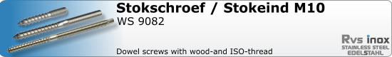 RVS Houtschroef Stokschroef En Acc. Stokschroef - A2 M10