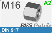 RVS  Dopmoeren Din 917 M16