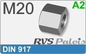 RVS  Dopmoeren Din 917 M20