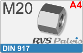 RVS  Dopmoeren Din 917 M20