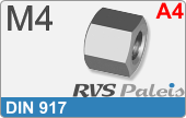 RVS  Dopmoeren Din 917 M4