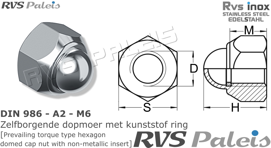 RVS  Din 986 - A2 - M6