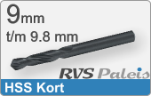 RVS  Spiraalboren Hss Korte Uitvoering 9,8mm