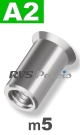 m5x13,5mm / per stuk - blindklinkmoer, verzonken A2