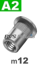 m12x23mm / per stuk - blindklinkmoer, cilinderkop A2