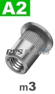 m3x10mm / per stuk - blindklinkmoer, cilinderkop A2