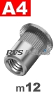 m12x23mm / per stuk - blindklinkmoer, cilinderkop A4