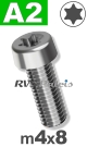 m4x8mm / per stuk - lage cilinderkopschroef TX A2