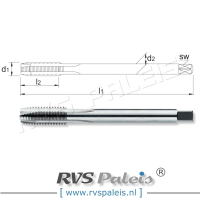 M16 x 2 - Machinetap HSS-E (Cobalt) Metrisch