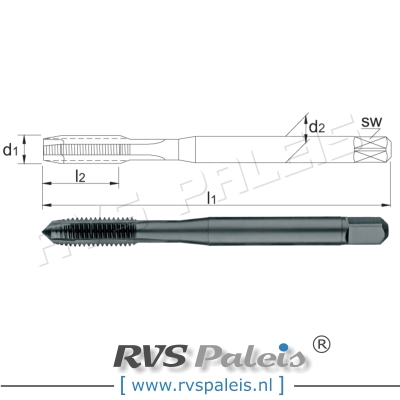 M6 x 1 - Machinetap HSS-E PM (Vanadium) Metrisch