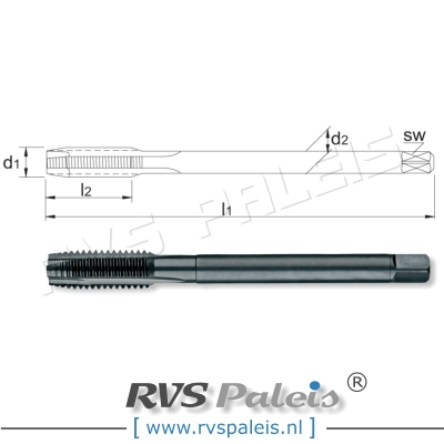 M8 x 1,25 - Machinetap HSS-E PM (Vanadium) Metrisch