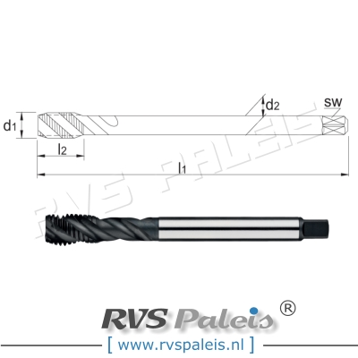 M8 x 1,25 - Machinetap HSS-E Metrisch