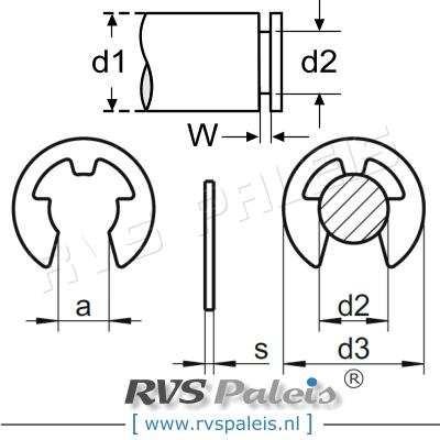 1,5mm / per stuk - DIN 6799 (voor as 2,0-2,5mm)