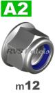 m12 / per stuk -  zelfborgende zeskantflensmoer A2