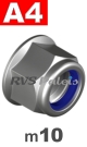 m10 / per stuk -  zelfborgende zeskantflensmoer A4