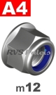 m12 / per stuk -  zelfborgende zeskantflensmoer A4
