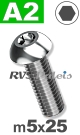m5x25mm / per stuk - laagbolkopschroef A2