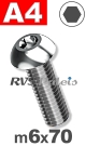 m6x70mm / per stuk - laagbolkopschroef A4