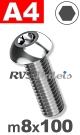 m8x100mm / per stuk - laagbolkopschroef A4