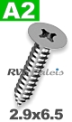2,9x6,5mm / per stuk - plaatschroef  H A2