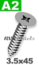 3,5x45mm / per stuk - plaatschroef  H A2