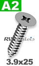 3,9x25mm / per stuk - plaatschroef  H A2