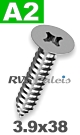 3,9x38mm / per stuk - plaatschroef  H A2