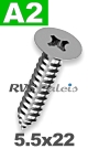 5,5x22mm / per stuk - plaatschroef  H A2