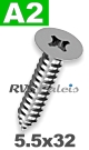 5,5x32mm / per stuk - plaatschroef  H A2