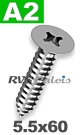 5,5x60mm / per stuk - plaatschroef  H A2