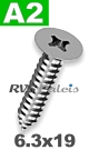 6,3x19mm / per stuk - plaatschroef  H A2