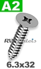 6,3x32mm / per stuk - plaatschroef  H A2