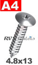 4,8x13mm / per stuk - plaatschroef  TX A4