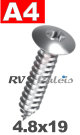 4,8x19mm / per stuk - plaatschroef  TX A4